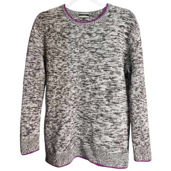 J. CREW Womens Size XS Tipped Relaxed Fit 100% Cashmere Marbled Crewneck Sweater - Picture 2 of 8
